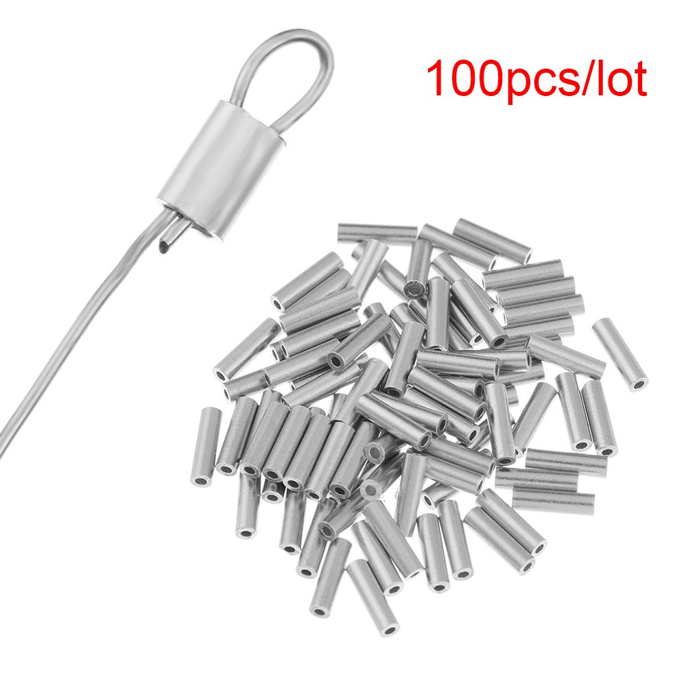 100 Stks/partij Wit Ronde Real Aluminium Buis Draad Pijp Crimp Mouwen Zee Vislijn Buis Accessoires