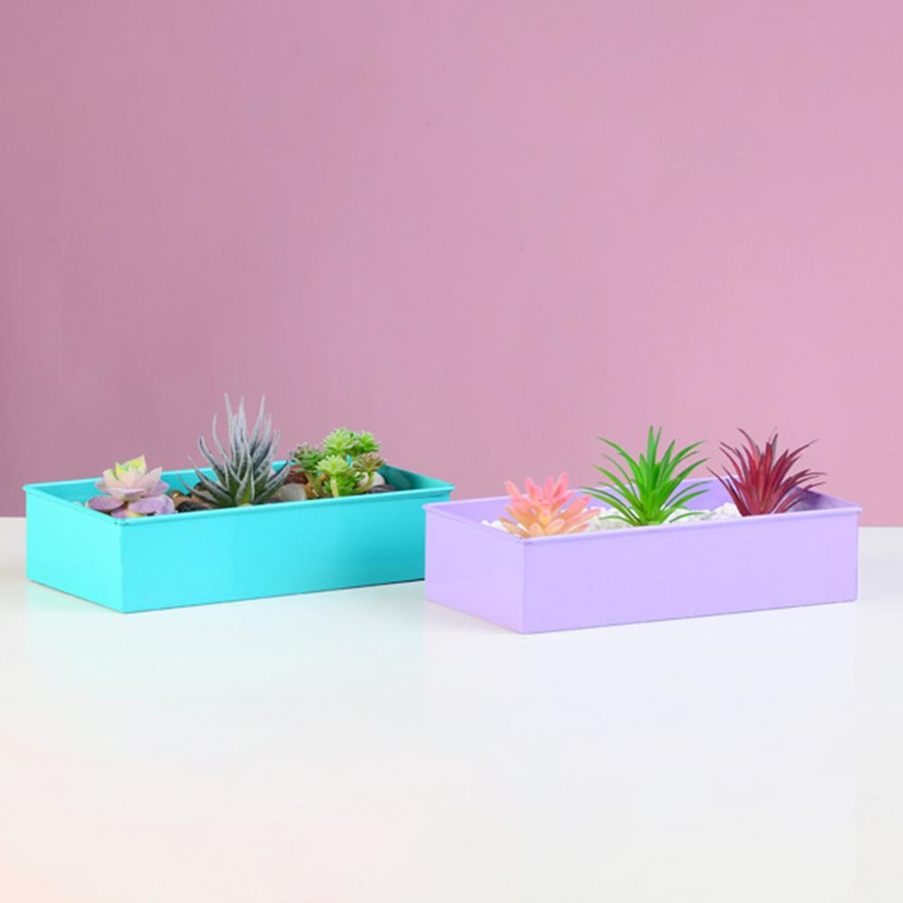 Exquisite Durable Minimalist Style Window Box Iron Flower Pot Rectangular for Yard