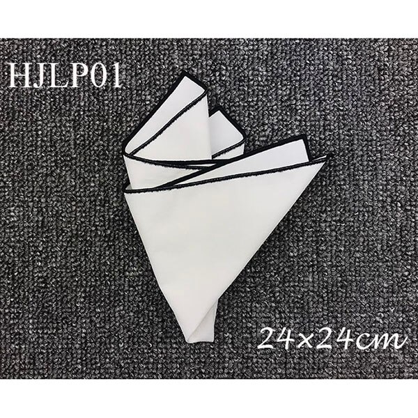 100%  katoenen witte pochetten voor heren voor de bruidegom: 01 zwarte