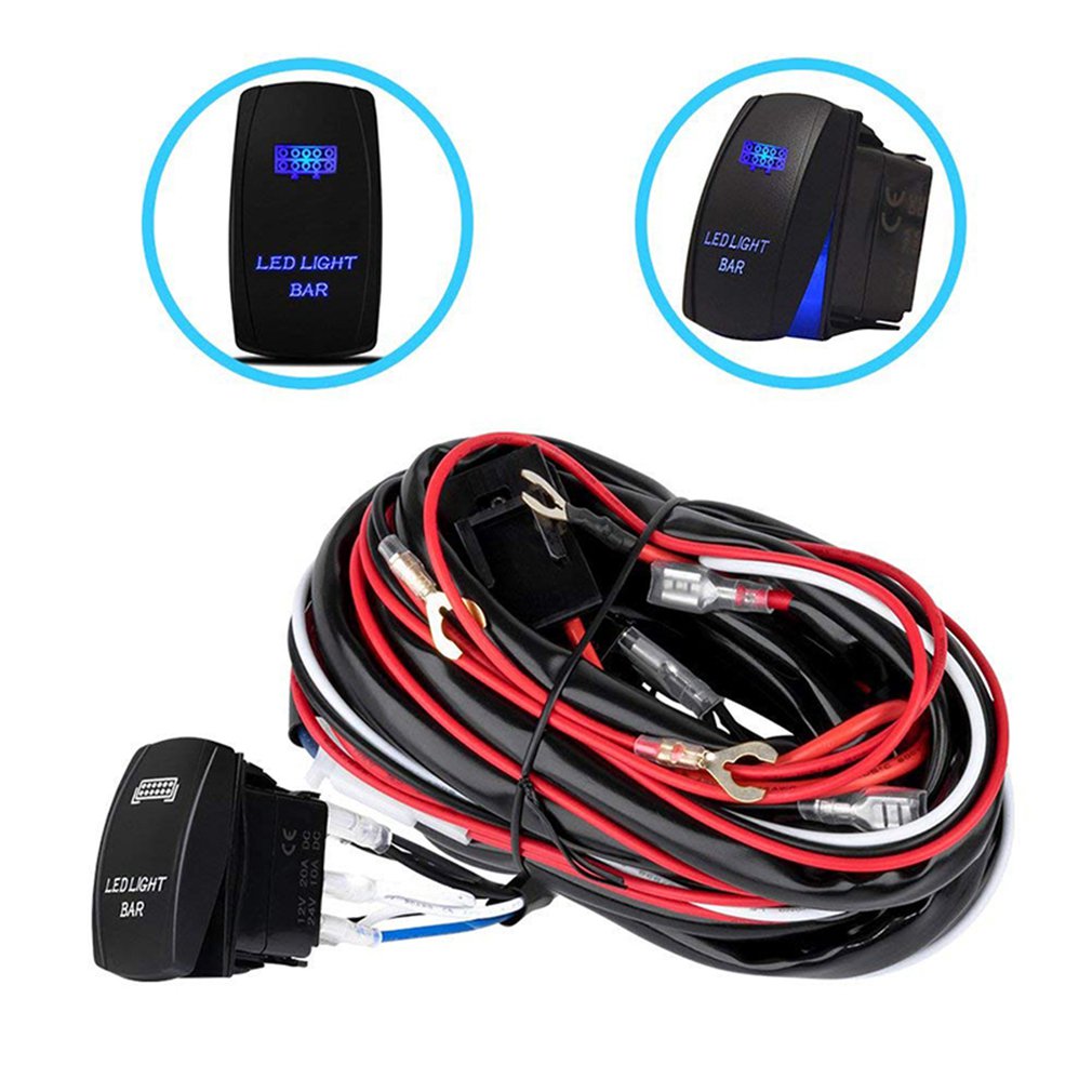 12V 40A LED Work Fog Light Bar Wiring Harness Kit ON/OFF Switch - Foto 5
