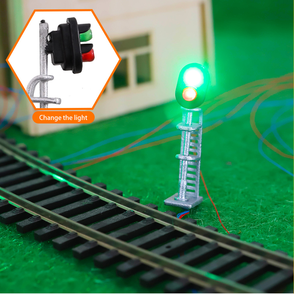 HO 1:87 Scale Mini Traffic Signs Miniature Signal Traffic Lamp Scene Rail For Railway Landscape Layout