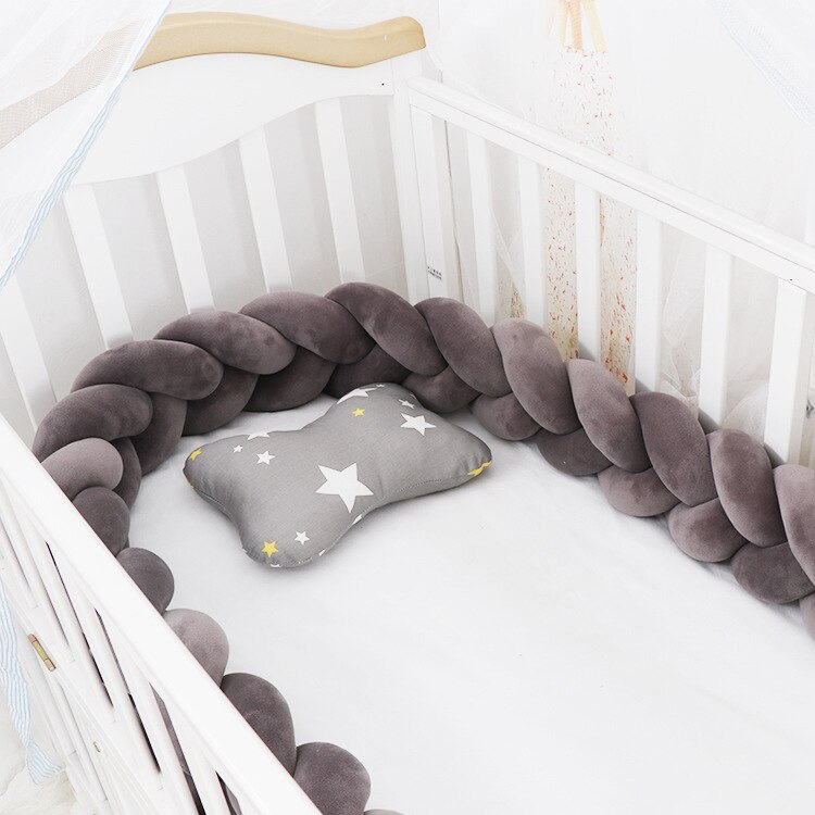 3m længde nordisk baby værelse knude fletning pude baby soveværelse indretning barneseng kofanger kit de berço værelse indretning: 5