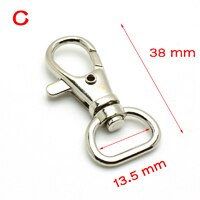 5 stk/pakning matel karabborkroker roterende svivel for ryggsekkbånd 13mm 20mm 25mm forniklet hummerspenner: Type c