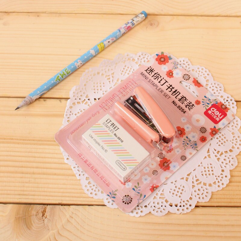 Mini juego de grapadora manual con 1000 Uds. No.10 grapas grapadora papelería oficina engrapadora útiles escolares A6509