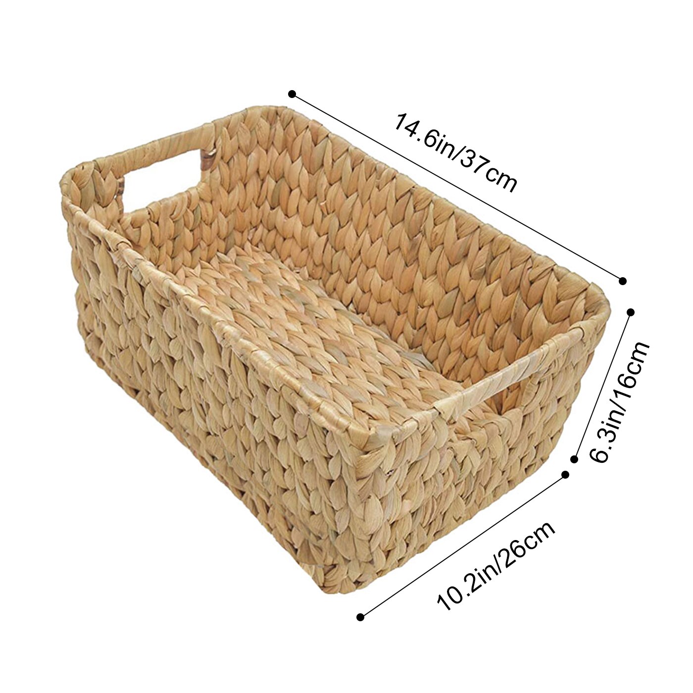 Organizer For Cosmetics 3 Sections Wicker Baskets for Shelves Hand-Woven Storage Baskets Bathroom Organization Water Hyacinth: L Hyacinth