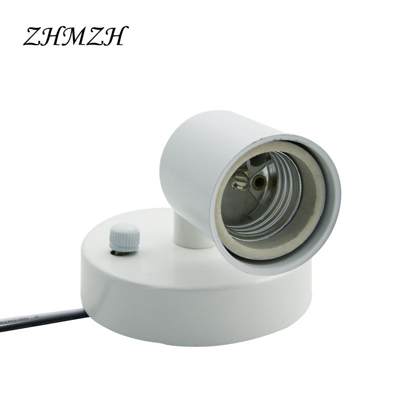 E27 Lamp Houder 180 Graden Bestuurbare E14 Plafond Plaat Ijzer Hanglamp Basis Hittebestendige Keramische Schroef Voor Lamp: Beige / E14
