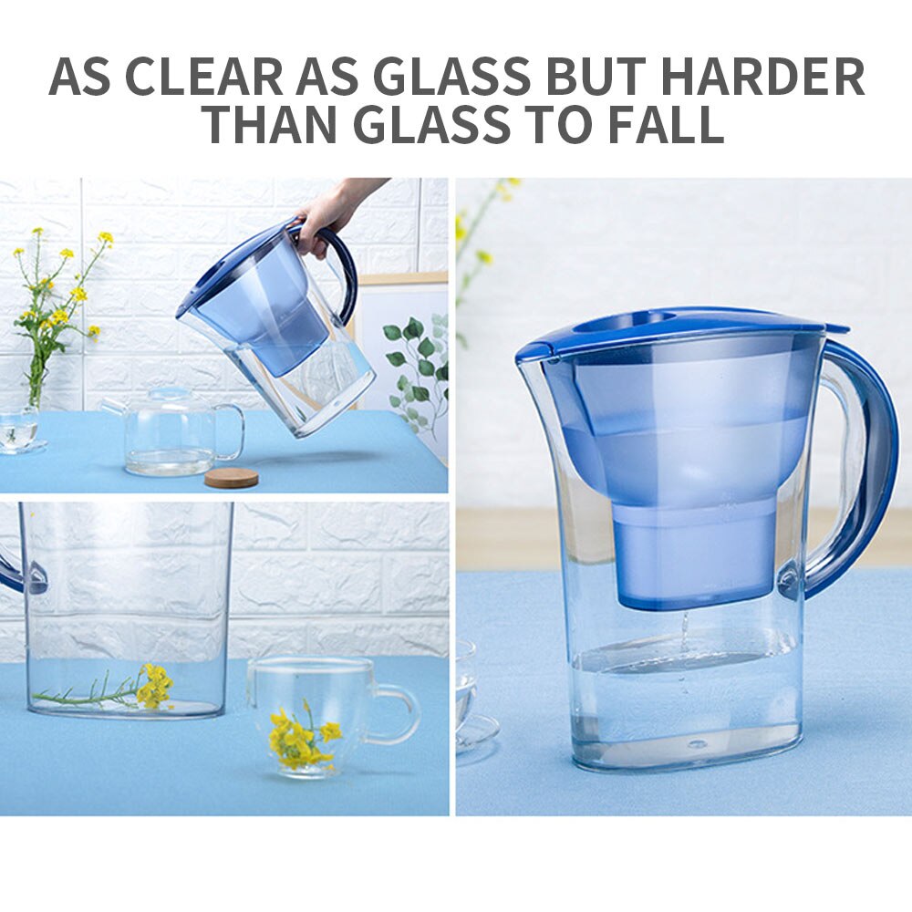 Jarra purificadora de agua de 2,5 L, Brita filtros de agua, Caldera, pura y saludable ionizador de agua Mineral, olla filtrada alcalina para el hogar y la cocina