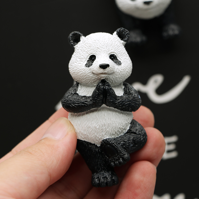 Kung Fu Chinese Panda hand 3D fridge magnets refrigerator stickers magnetic sticker teaching panda modeling cute home decorative