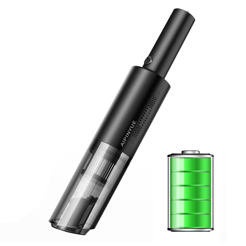 120W 6000Pa Sterke Zuigkracht Draadloze/Bedrade Handheld Stofzuiger Multifunctionele Mini Draagbare Auto Stofzuiger oplaadbare: Wireless Black