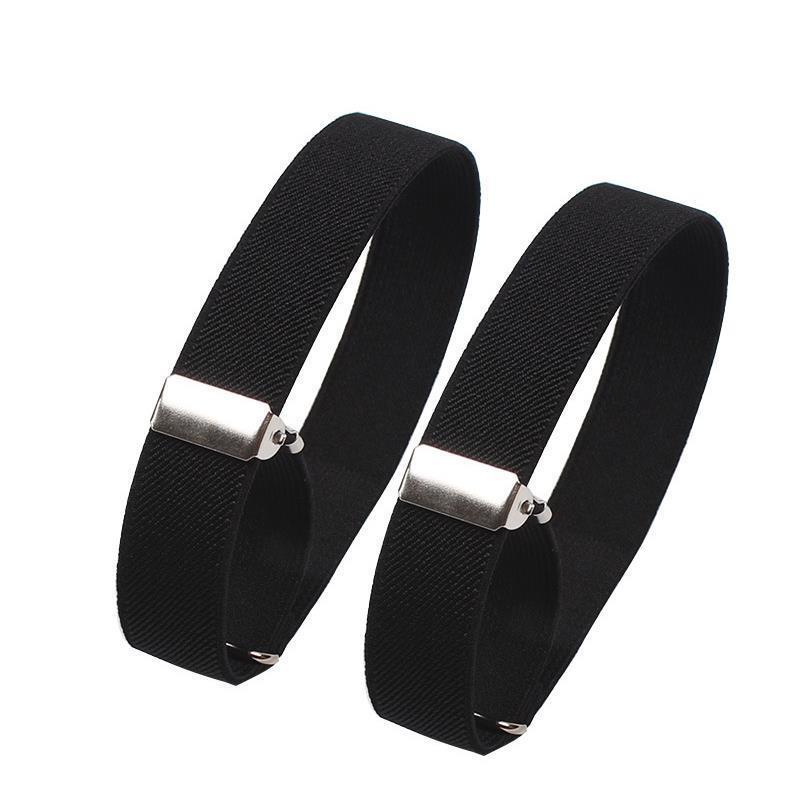 HEIßER 2Pcs Herren Hülse Strumpfbänder Halter Elastische Armband Hemd Hülse Halter Frauen Männer Einstellbare Nicht-Slip arm Manschetten Bands: Black