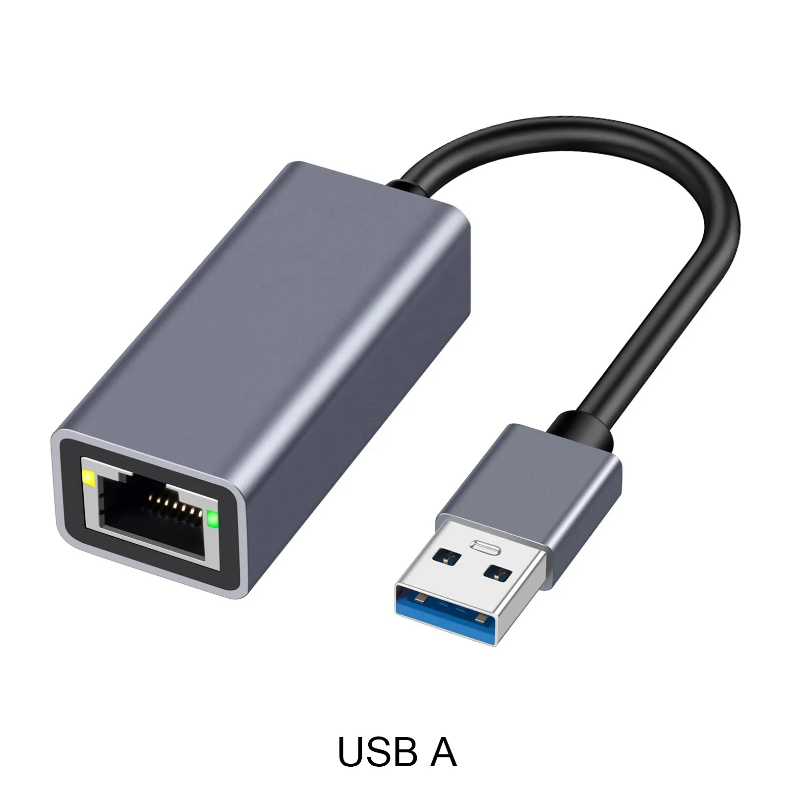 Adapter USB C Ethernet Adapter Ethernet na USB C/Thunderbolt 3 na RJ45 Przewodowa sieć Konwertuj Adapter Plug Play USB typu C: BRĄZOWA