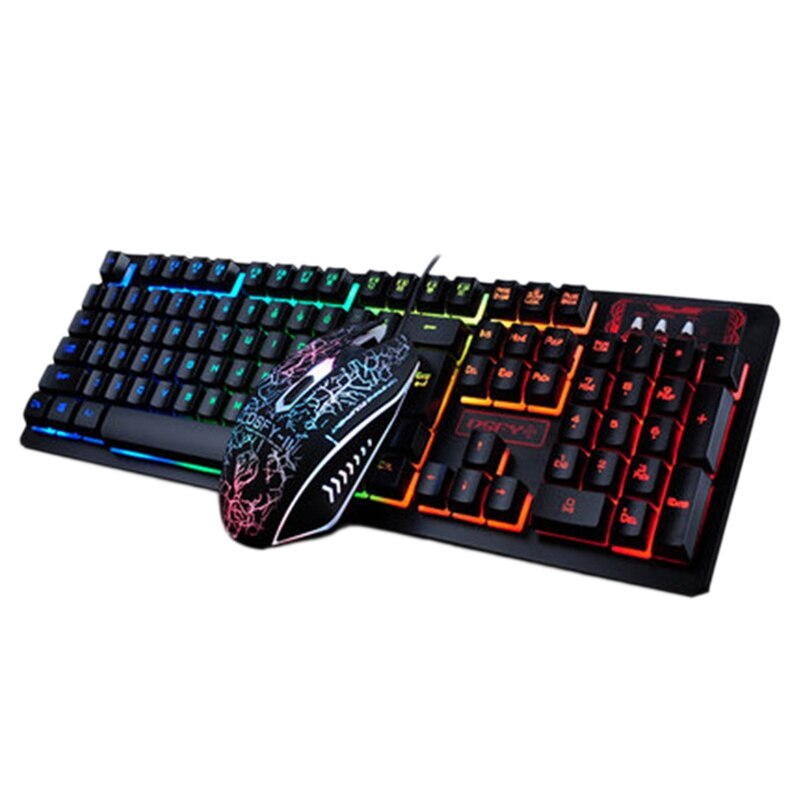 K13 Gaming Wired Keyboard Mouse Set Mute Button RGB Backlight Mechanical Keyboard for Pc Laptop: Default Title