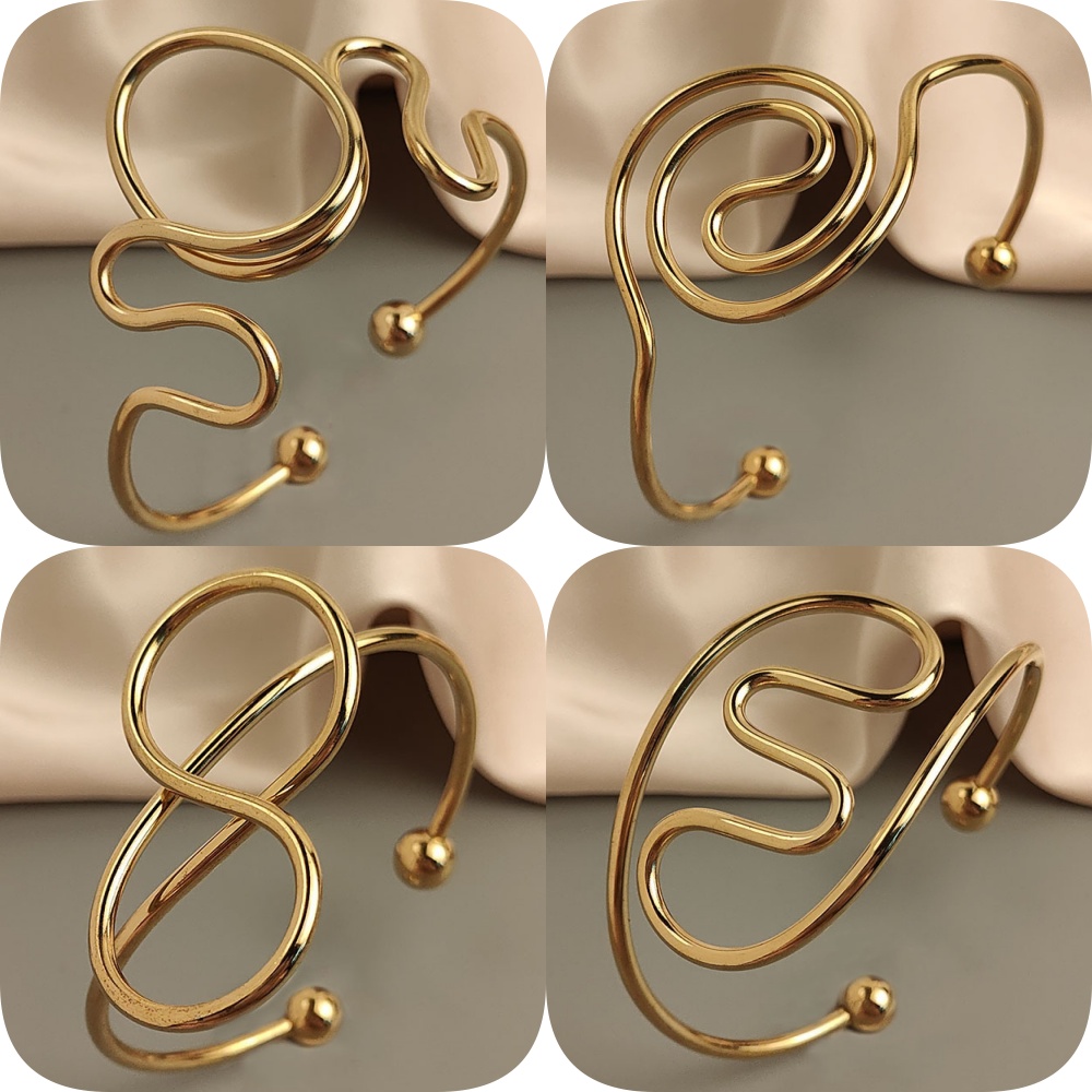 Uforgyldte damearmbånd med uregelmæssig form, meget vandtætte metalarmbånd, festsmykker