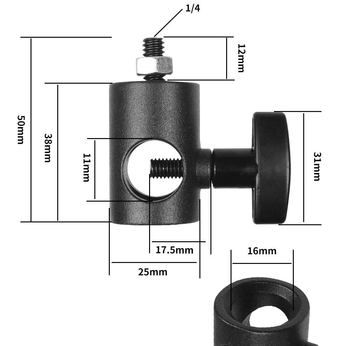 Adaptador universal durável da linha do metal speedlite suporte de luz com 1/4 adaptador do giro da montagem do parafuso para o monitor claro do diodo emissor de luz