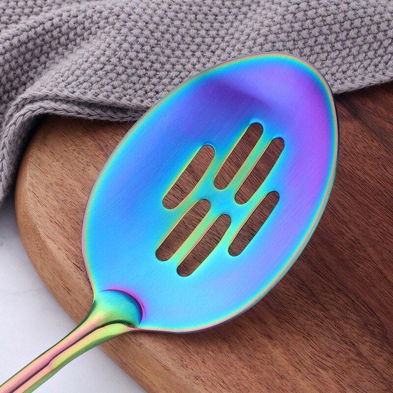 1/4 pcs Rose Gold Kitchen Accessories Gold Matt Utensil Stainless Steel kitchenware Long Service Spoon Fork Fish Cooking Tool