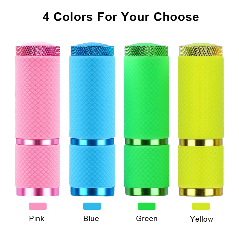 Mini secador de uñas con linterna LED, lámpara de luz UV para esmalte de Gel, herramientas de manicura, máquina de secado rápido portátil, 9 LED