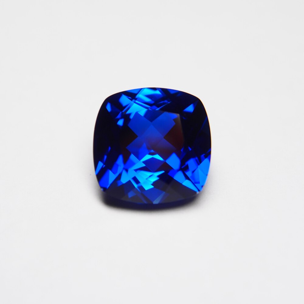 10*10 Mm 5 Cts 1 Stuk Lab Creat Sapphire Stone Royal Blue Losse Edelsteen Kussen Cut Sapphire Ring oorbel Voor