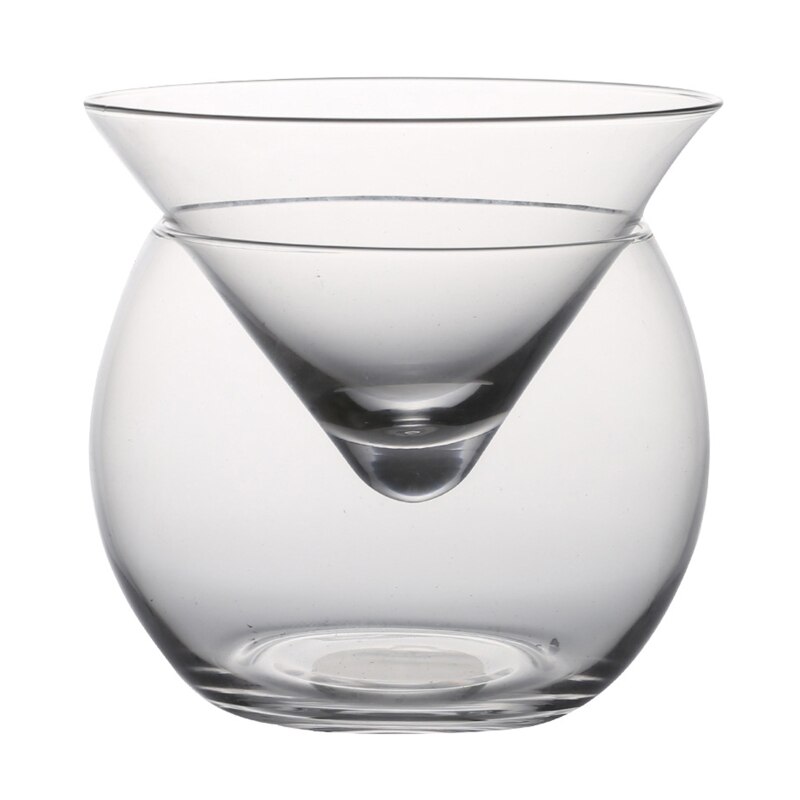Moleculaire mixologie tussenlaag driehoek cocktail ijs kristal wijnglas kegel martini bolvormige set barman speciale drinkbeker: 8 jj 102603- s