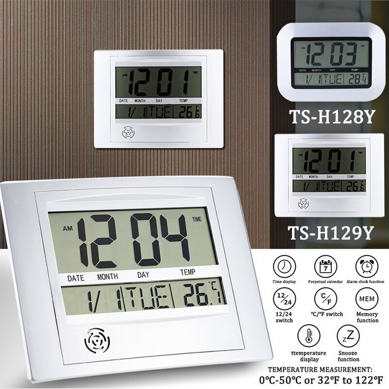 Thermometer Humidity Wall Clock Watch Clock Led Digital Table Alarm Desktop Temperature Hygrometer Radio Controlled Clock