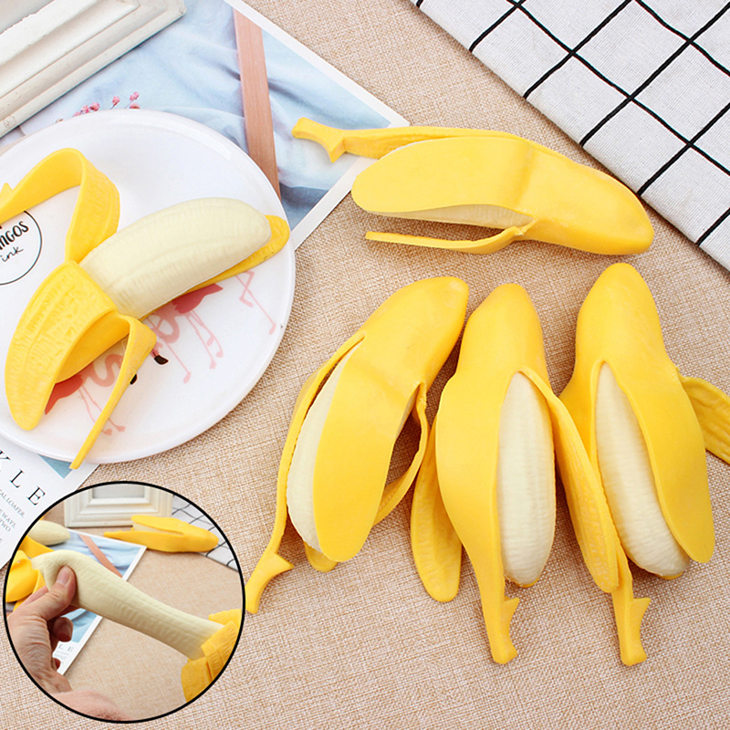 Peeling Banana Squeeze Squish Fidget Toys Decompress Squeeze Prank Tricks Antistress Stress Relief Kids Toy for