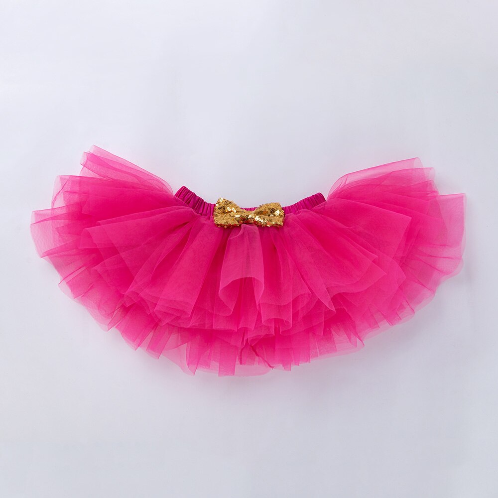 Pettiskirt – jupe Tutu solide pour bébé fille, jupe pour enfant en bas âge, avec nœud doré, d&#39;anniversaire, , de 0 à 2 ans, 2022: B