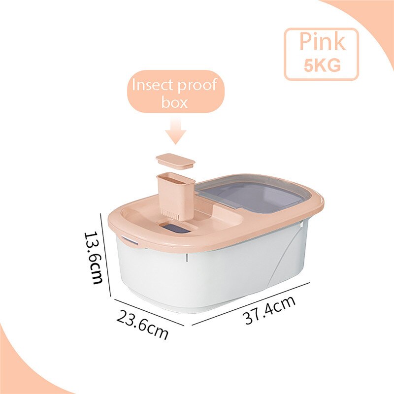 5/10Kg Plastic Rice Storage Box Sealed Moisture-proof Large Capacity Flour Grain Cereal Container Kitchen Rice Storage Box