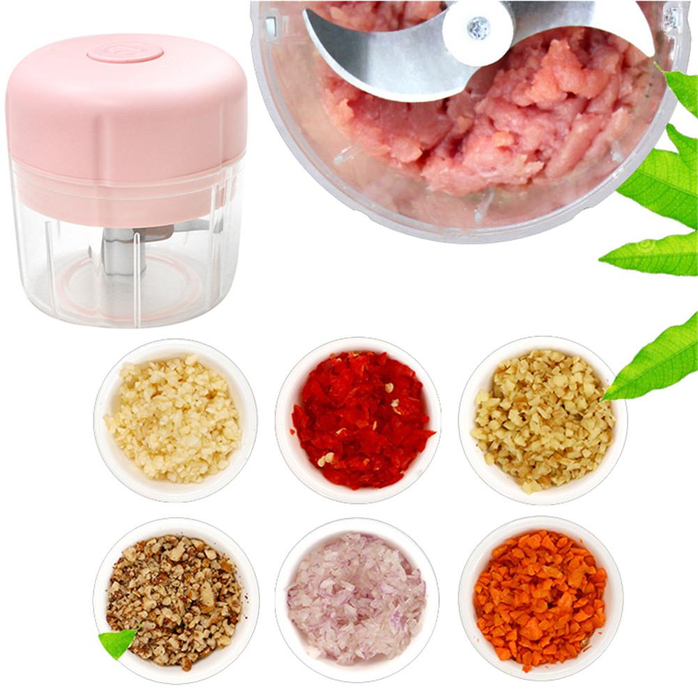 Mini Electric Food Chopper USB Rechargeable Food Mincer Kitchen Electric Pepper Garlic Vegetables Meat Ginger Chopper Mincer