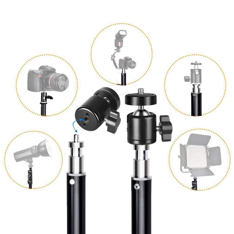 Photography Tripod 2M Photography Light Stand Ball Head For Camera Photo Lamp Bracket Holder Softbox Ring Lamp Video Shooting