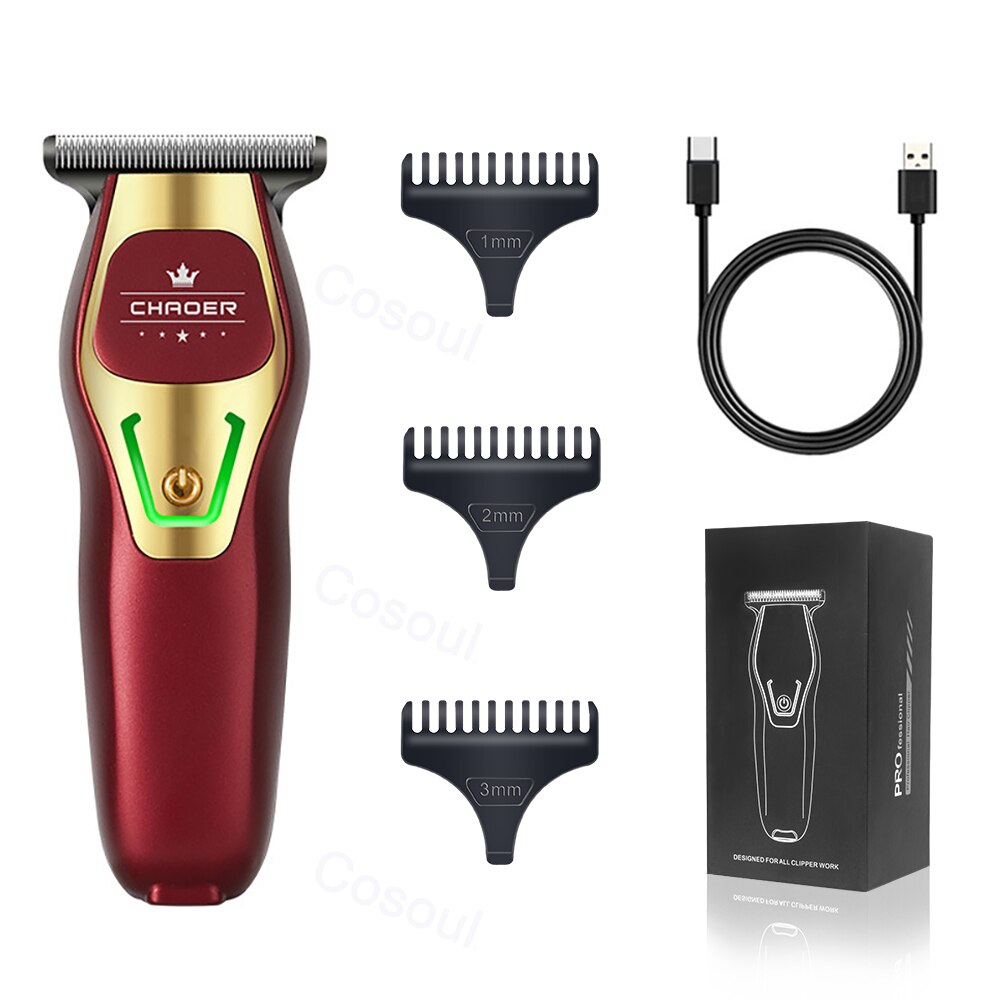 Hair Trimmer Mini Portable Electric Hair Clipper Rechargeable Small Hair Clipper Bald Head Hair Trimmer Barber Haircut Shaver: Red