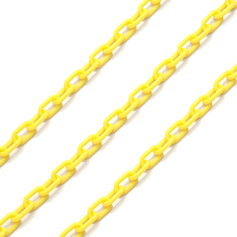 SAUVOO 5m Colorful Acrylic Link Chain Closed Soldered Cable Chain For Necklace Bracelet Making Plastic Chain Links 13.5x7.5mm: black