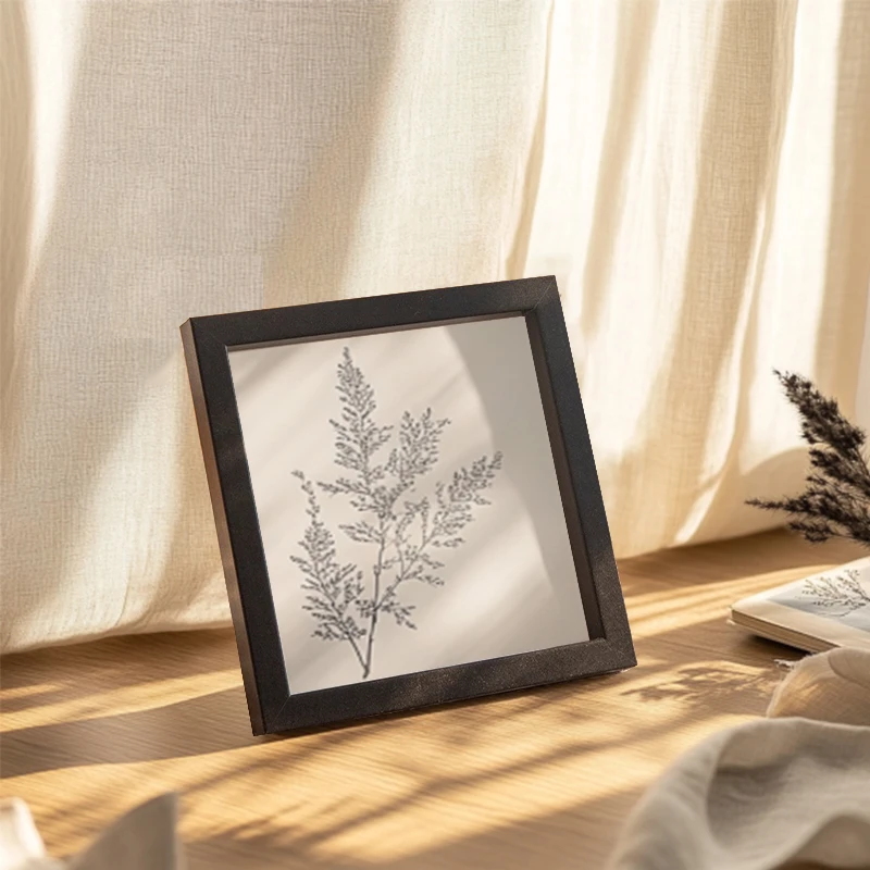 Minimalistische vierkante houten fotolijst voor 6x6 inch foto's, kleine holle witte fotolijst voor 4x4 inch, 8x8 inch, 10x10cm 15x15: 10 inch / YELLOW