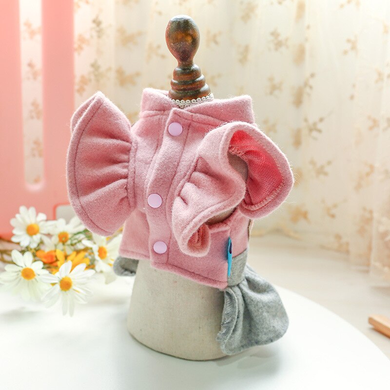 Vestido de lana con capucha para perro y gato, de corazón, abrigo de perrito mascota, chaqueta para perros y gatos, tamaño pequeño y mediano