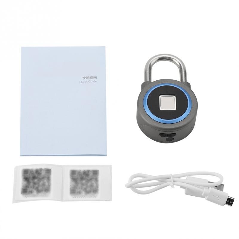 Tyverisikringslås trådløse smarte låse genopladelig hængelås nøglefri mobiltelefon bluetooth app kontrol rygsække lås