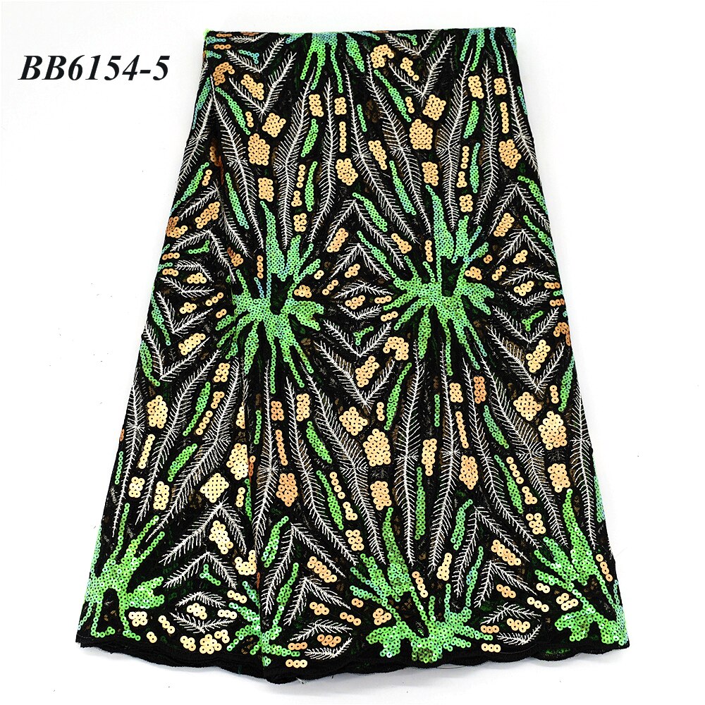 The latest style french net embroidery with sequin women party dress lace 5 yards