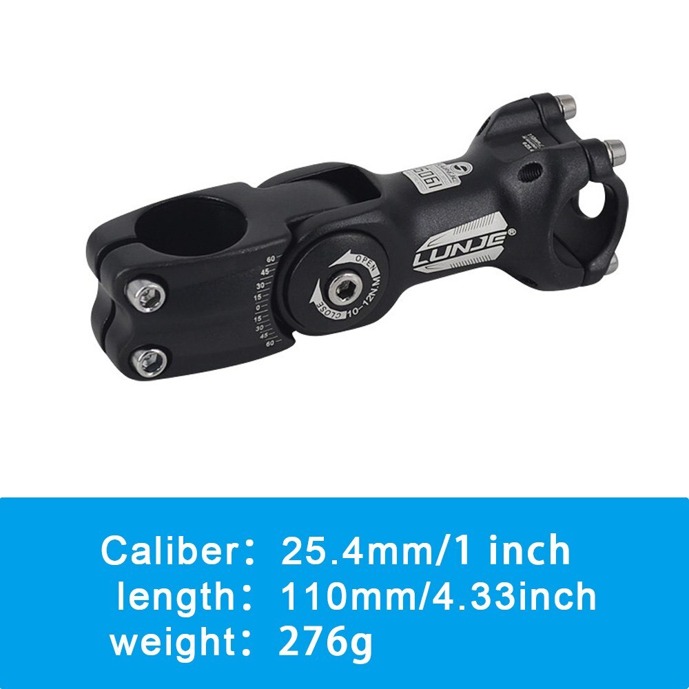 LUNJE Mtb lenker vorbau 60 Höer Erzähler für 1/1,25 zoll Lenker Vorbau für Straße Stadt-Fahrrad Fahrrad teil aufstieg Verlängerung: 25 4mm 110mm