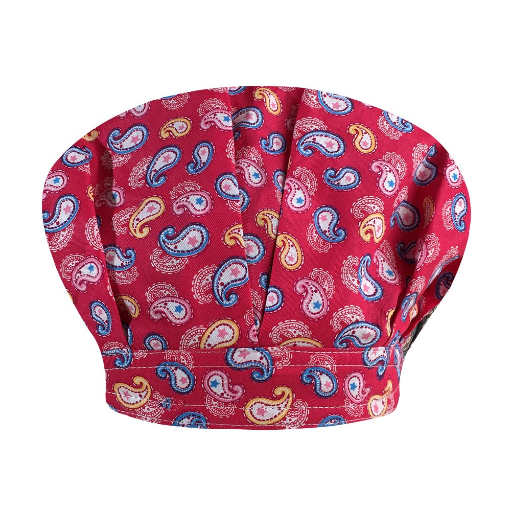 Cartoon print koksmuts met zweethanddoek katoen dames heren stofdicht laboratoriumwerk koksmuts opruiming scrubmutsen: 32076