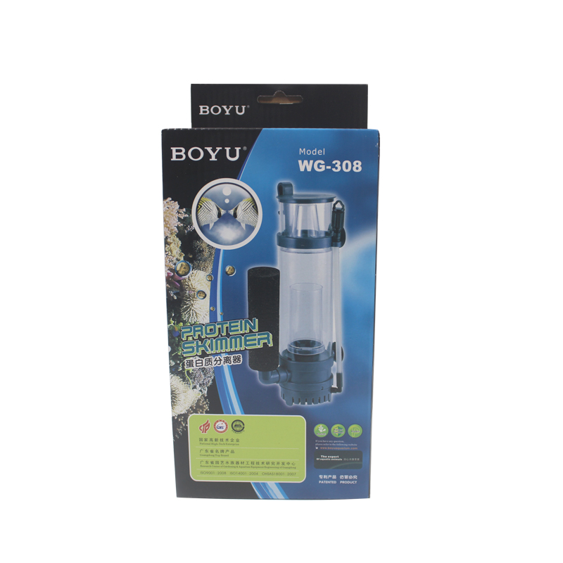 Protein splitter vand protein skimmer pumpe 100-150l marine saltvand akvarie tilbehør 220v wg -308 6w /  wg -310 8w