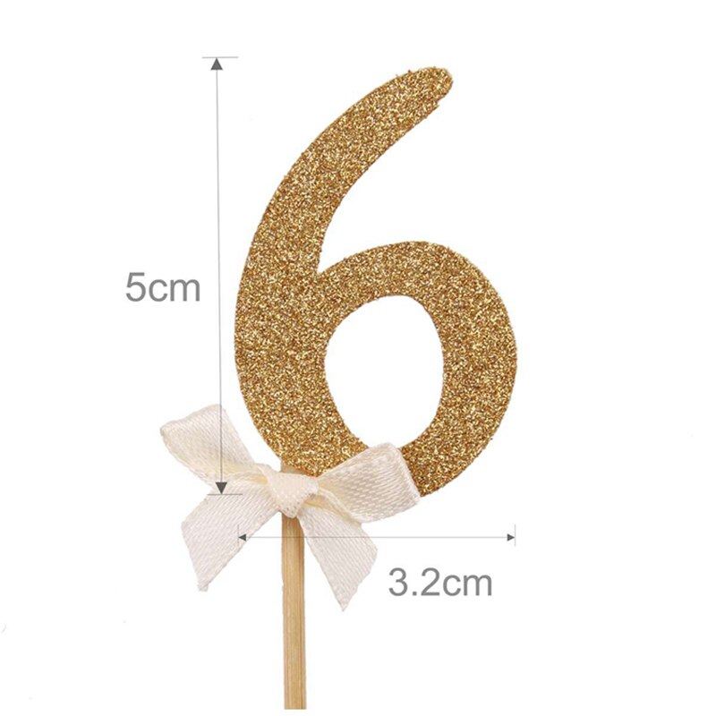 CMGBOBP 10 pcs Gold Glitter Cake Topper Number Cupcake Toppers Birthday Party Decorations Picks Baby Shower Kids Favors