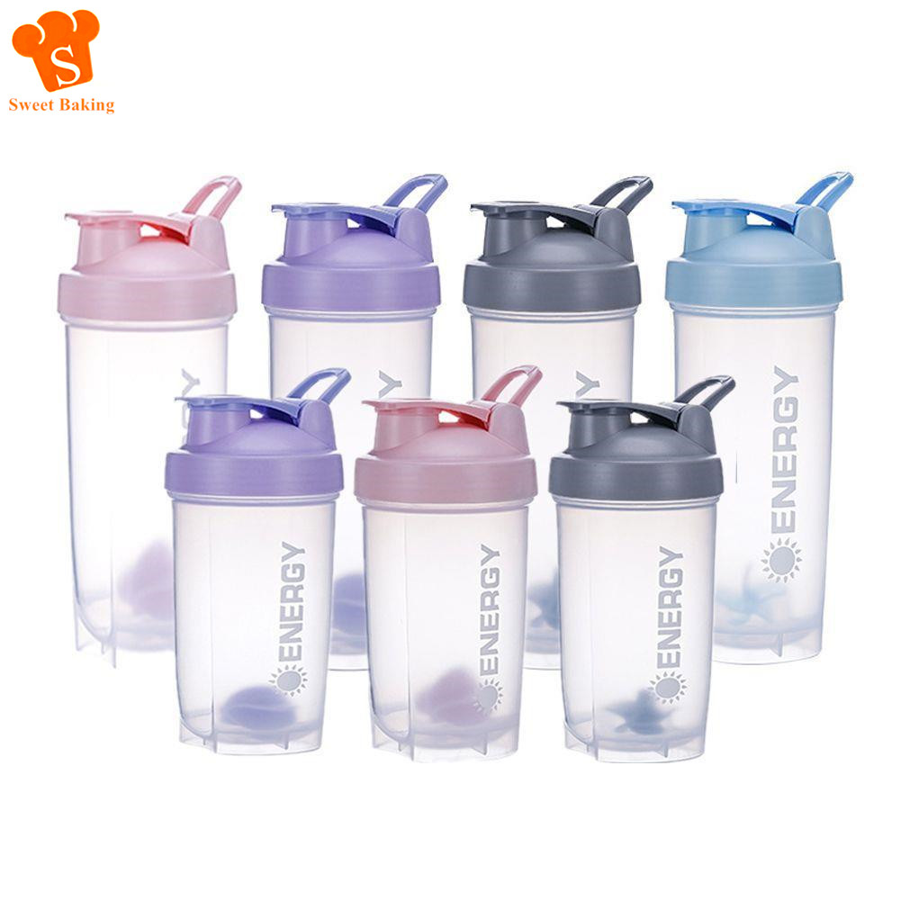 500/700 ml draagbare shakerfles met roerbal is perfect voor eiwitshakes en pre-workout waterflessen zonder BPA