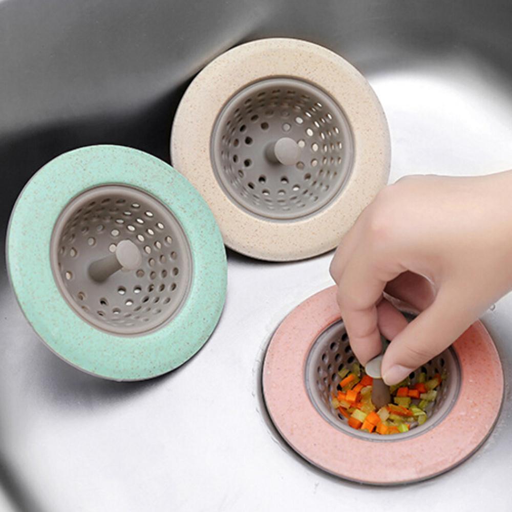 4 farver multifunktionelt silikone køkkenafløb filter vask gulvdæksel anti-tilstopning badeværelse dræning hårvask filter
