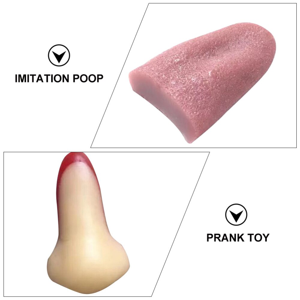 1 Set/6Pcs April Fool 'S Day Geïmiteerd Prank Tong Vinger Neus Oor Eye Hersenen