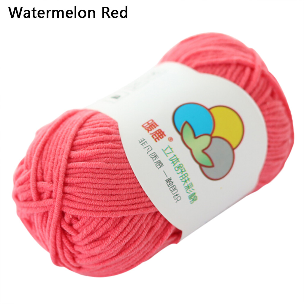 Wol Draad Diy Geweven Garen Hand Breien Gehaakte Hand Geweven 5 Strengen Van Melk Katoen Warme Zachte Sjaal Trui wol Draad: Watermelon