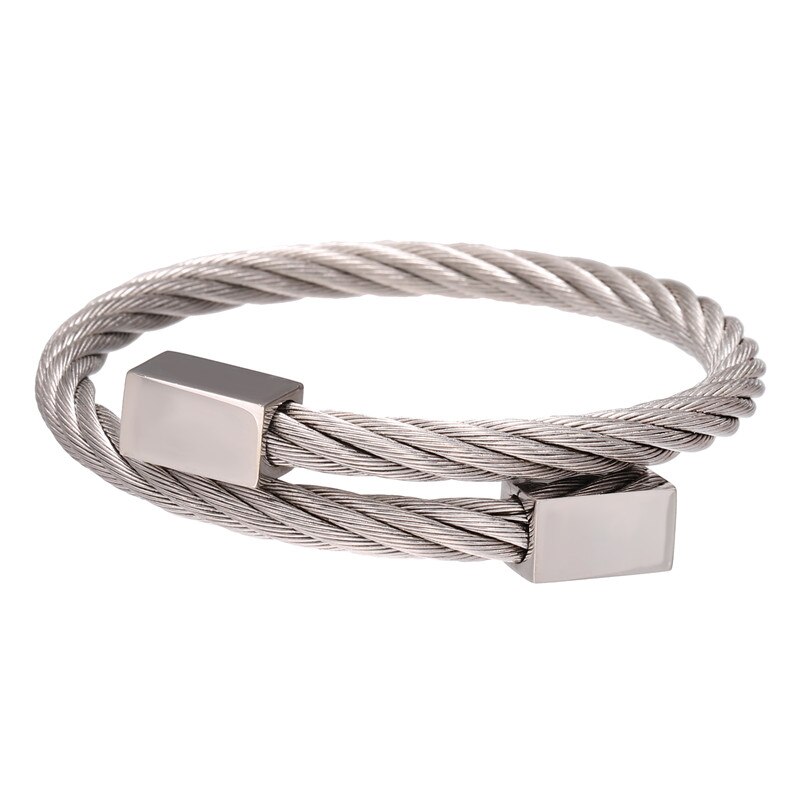 Pulsera de acero inoxidable estilo Hip Hop para hombre, brazalete abierto Ajustable de titanio, joyería, estilo Punk, ombré: ZJ2698S