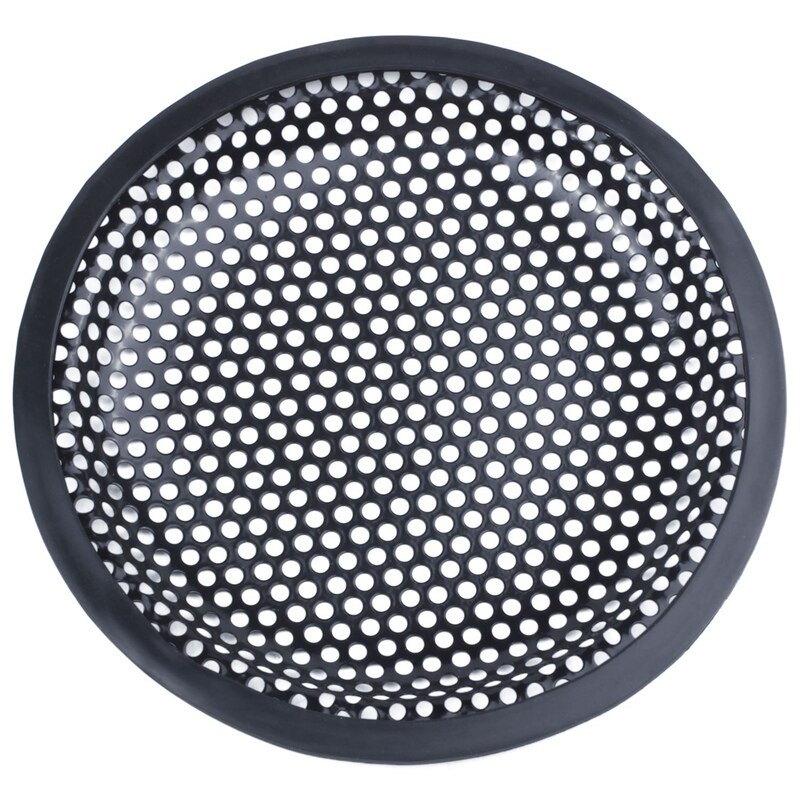 2 Pcs Black Plastic e Car Auto Tweeter Speakers & 2 Pcs 6.5Inch Metal Mesh Round Car Woofer Cover Speaker Grill Black