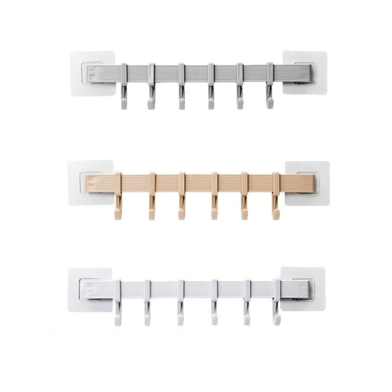 6 seamless hooks kitchen kitchen wall suction plastic six-row hook toilet door hook