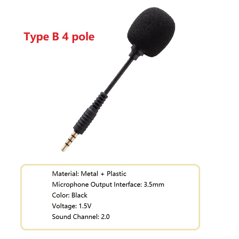 Mini micrófono de 3,5mm, 2 polos/3 polos/4 polos, micrófono Flexible para juegos, pluma para tarjeta de sonido/PC/portátil: Otros