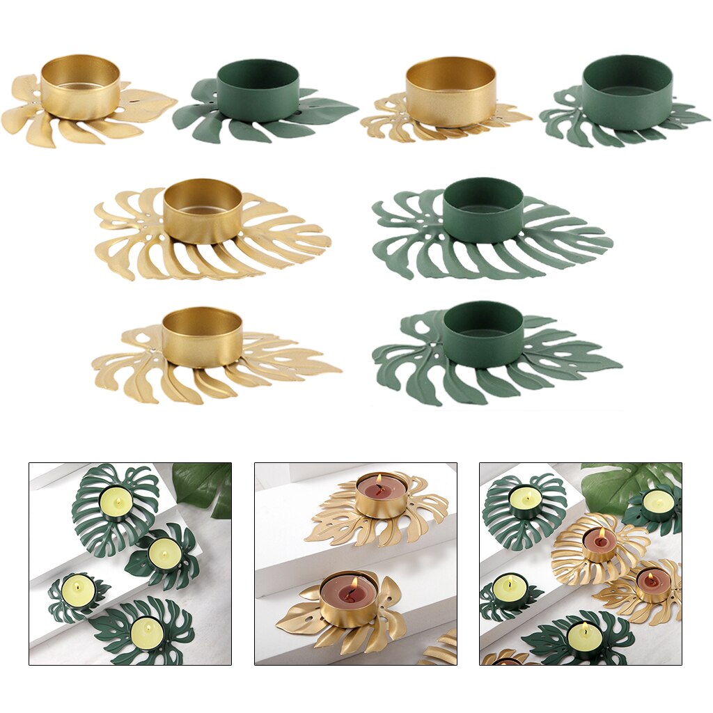 Porte-bougie en fer, artisanat, support de bougies de bureau plaqué or pour mariage