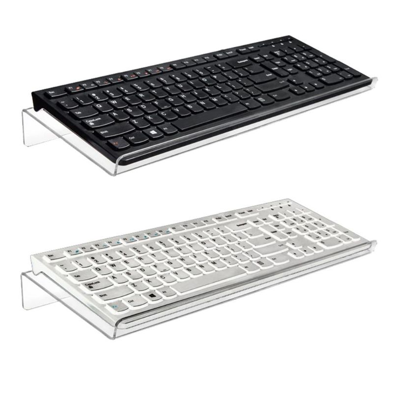 Acrylic Computer Keyboard Holder Clear Tilted Keypad Stand for Office Home R9JB