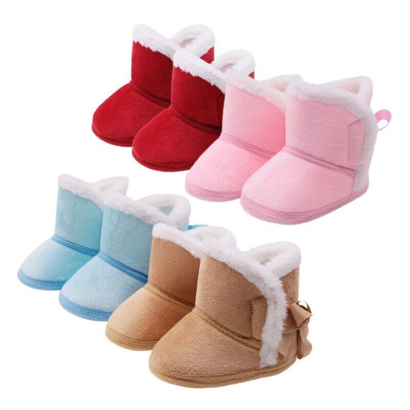 Baby Ankle Snow Boots Infant Crochet Knit Fleece Baby Shoes For Boys Girls