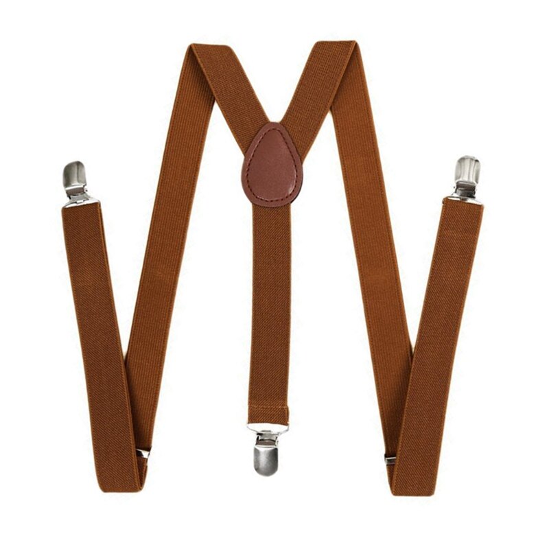ASDS-2 szt. dla obu płci spinacz na podwiązka elastyczny w kształcie litery Y powrót formalne regulowane szelki, brązowy i kawa